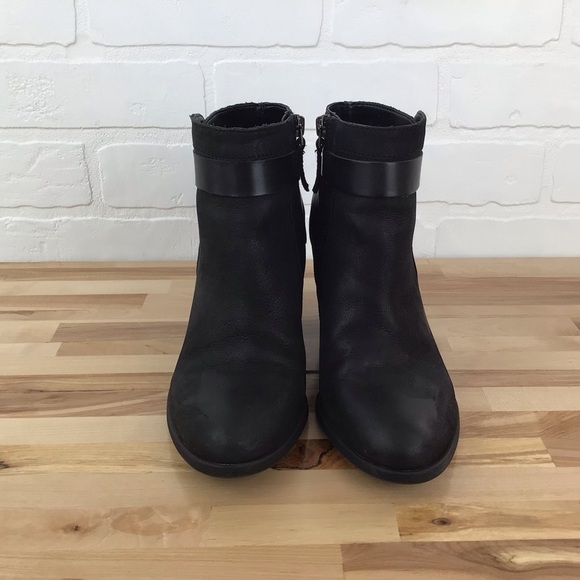 Franco Sarto booties black leather harness ankle boots southwestern western 6.5 - Picture 4 of 13